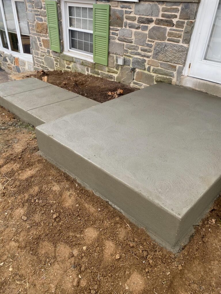concrete front yard stoop